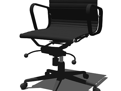 Ergonomic Black Office Chair With Adjustable Armrests And Rolling Wheels For Modern Workspace 3d model