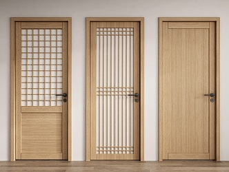 Japanese-style swing door single door 3d model