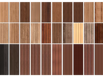 Wooden Wall Panels with Various Textures and Color Options for Home Interior Design 3d model