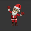3D Rendered Cheerful Santa Claus Waving With Red Outfit And Santa Hat