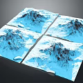 Garden Landscape Design With Sectioned Rockery Blue Mountain Features And Water Pools