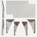 Luxurious Light Gray And Beige Curtains For Elegant Home Interior Design 3d model