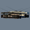 Classic Marseille Tram Bus With Trolley Poles And Black White Exterior