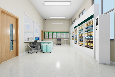 Modern Pharmacy Simulation Pharmacy 3d model