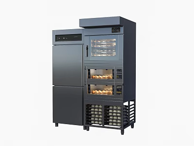 Black Multifunctional Kitchen Appliance with Glass Door Baked Goods and Egg Storage Rack 3d model