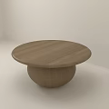 Round Wooden Table With Spherical Base In Minimalist Modern Design 3d model