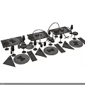 Complete Modern Tableware Set Featuring Plates Napkins Wine Glasses Cutlery And Candle Holders