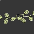 Branching Bubble Chandelier with Transparent Glass Shades and Copper Frame Design for Modern Interior Lighting