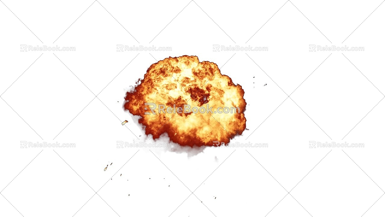 Three Different Forms of Explosion of Full-Net Explosion Artillery Fire 3d model