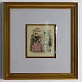 Classical Portrait Paintings With Golden Frames Hanging On White Wall