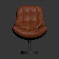 Stylish Red Padded Modern Chair With Curved Design And Metal Base