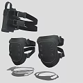 Protective Knee Pads With Adjustable Straps And Ergonomic Design For Safety 3d model