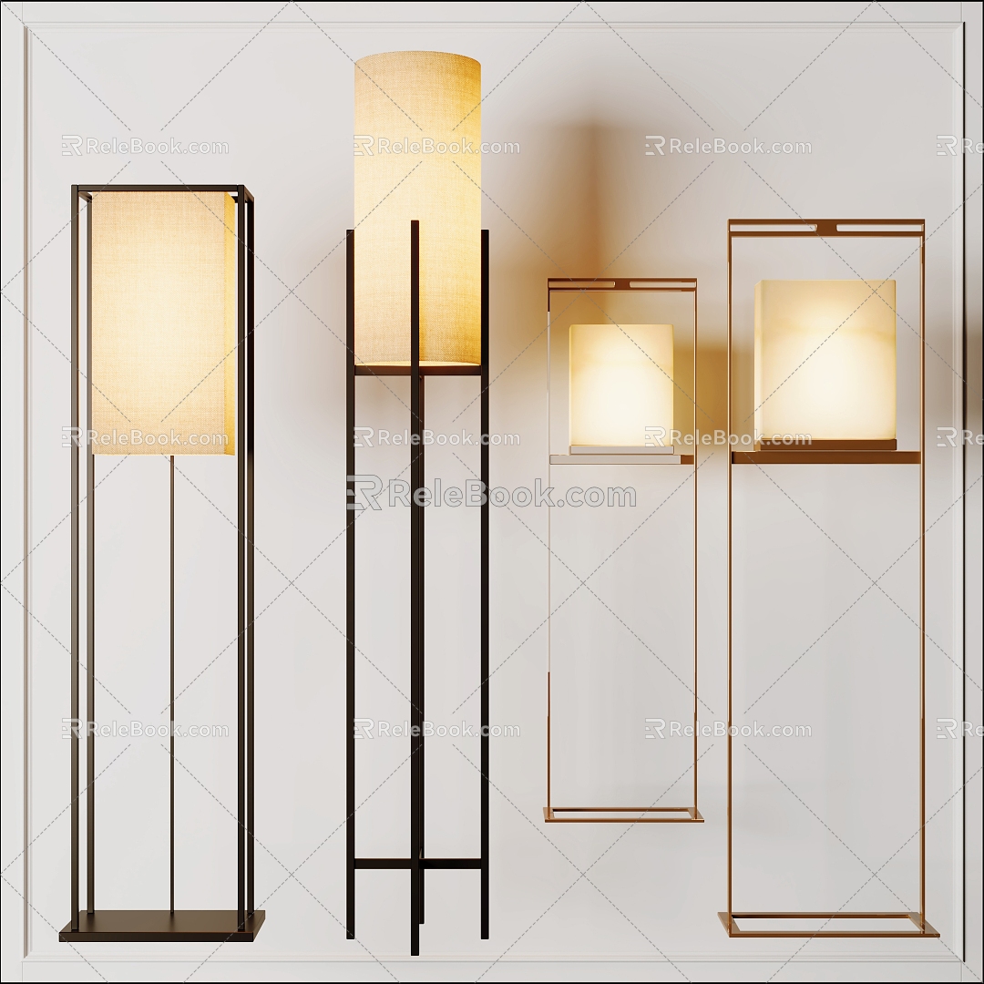 New Chinese floor lamp 3d model