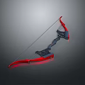 Red Modern Tactical Bow With Black Bowstring And Ergonomic Grip