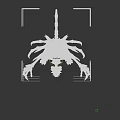 White Skeleton Like Game Movie Character With Multiple Limbs Sharp Claws And Orange Core