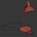 Vintage Table Lamp With Curved Arm Copper Finish And Sturdy Base