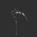 Skeletal Scythe Weapon 3D Model With Sharp Blade And Bone Structure Design