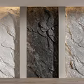 Modern Luxury Stone Wall Design With Three Color Textured Panels