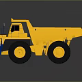 Yellow Heavy Duty Functional Dump Truck with Large Tires Blue Accents for Construction Engineering Tasks