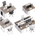 Modern Office Desk Setup With Computer Monitor Ergonomic Chair Storage Drawers And Organizers