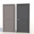Interior Swing Doors With Light Gray And Dark Gray Vertical Panel Design 3d model