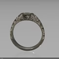 Elegant Engraved Ring With Central Sparkling Gemstone And Delicate Metal Design