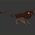 Fantasy Mythical Creature Character Featuring Red Body Orange Glowing Parts Wings And Tail