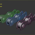 Industrial Metal Chain Links With Shiny Surface And Reflective Mechanical Parts