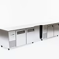 Commercial Stainless Steel Under Counter Refrigerator Freezer With Multiple Doors And Cooling Unit