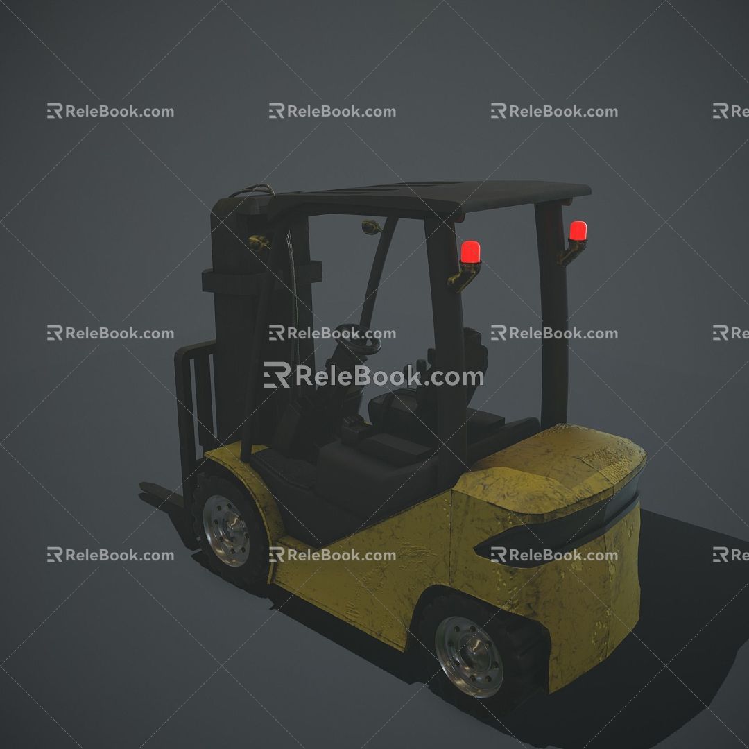 Modern Industrial Forklift Modern Realistic Vehicle Industrial Forklift Functional Car Factory 3d model