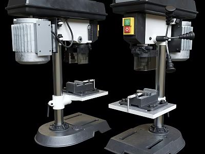 Drill Press Machines With Workbench Base And Controls For Industrial Use 3d model