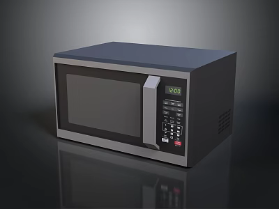 Modern Black Microwave Oven With Digital Control Panel And LED 3d model