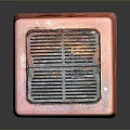 Pink Weathered Cube With Peeling Paint And Coca Cola Logo On Grid Top