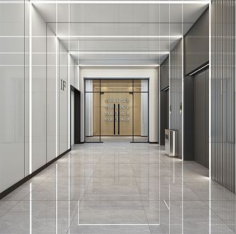 modern elevator hall 3d model