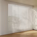 White Vertical Blinds Enhancing Modern Interior with Natural Light and Shadow Patterns 3d model
