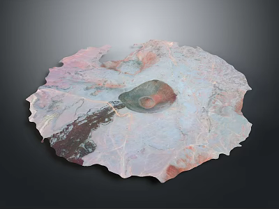 Colorful 3D Terrain Model With Diverse Surface Textures And Mountainous Regions 3d model