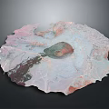 Colorful 3D Terrain Model With Diverse Surface Textures And Mountainous Regions