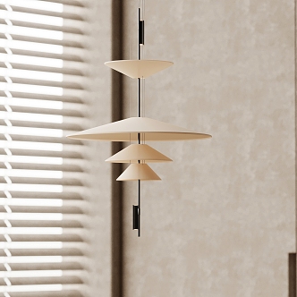 Cream wind chandelier 3d model