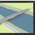 3D Rendered Modern Highway Bridge Spanning Wide River Connecting Opposite Urban Road Sides