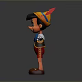 Cartoon Man In Yellow Hat Blue Bow Tie Red Shorts Brown Shoes And Arms Outstretched