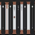 Decorative Columns With White And Brown Carved Details In Various Styles