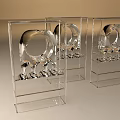 Transparent Acrylic Display Shelves Showcasing Curved Decorative Items In Retail Space
