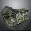 Industrial Automotive Gearbox Equipment with Silver Metal Casing Internal Gear Structure and Yellow Fasteners