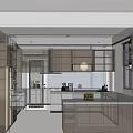 Modern Kitchen Interior Design With Light Wood Cabinets White Countertop And Island