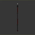Modern Scythe Weapon Design With White Red And Gray Curved Blade And Handle