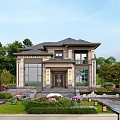 New Chinese Style Villa 3d model