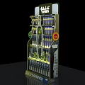 Multi tiered Illuminated Retail Display Shelf with Neatly Arranged Olive Oil Bottles