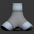 Three Way Pipe Component With White Main Body And Silver Metal Connecting Parts