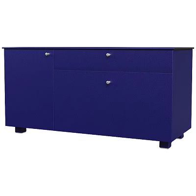 Blue Modern Entryway Side Cabinet With Drawers Doors And Sleek Design 3d model