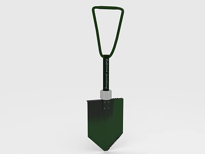 Green Garden Shovel With Ergonomic Handle And Metal Blade Design 3d model